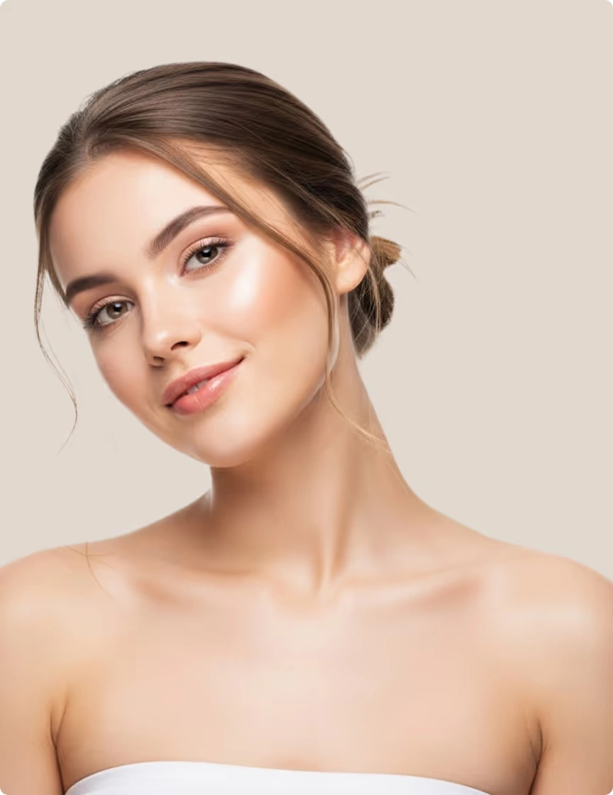 Woman with radiant, rested-looking skin